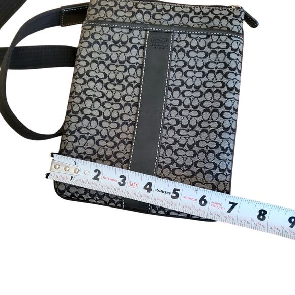 Coach Signature Black And Grey Crossbody Bag Canvas Monogram - Picture 7 of 8